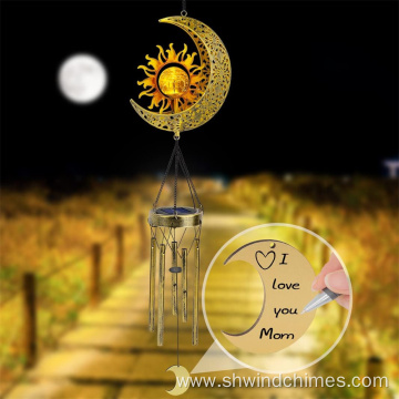 Sun Moon Solar Powered Wind Chimes - Perfect Gift for Mom